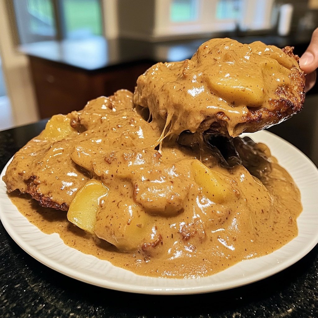 Hackbraten mit Kartoffeln in Sahne