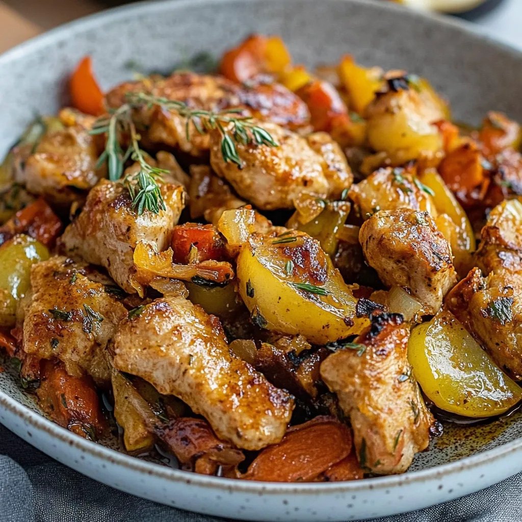 Knackige Gemüsepfanne mit Hähnchen