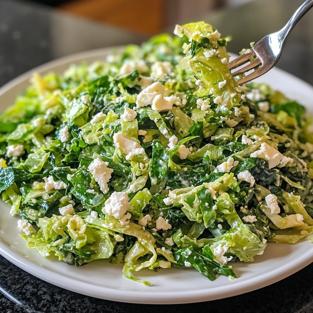 Green Goddess Salat mit Spitzkohl und Feta