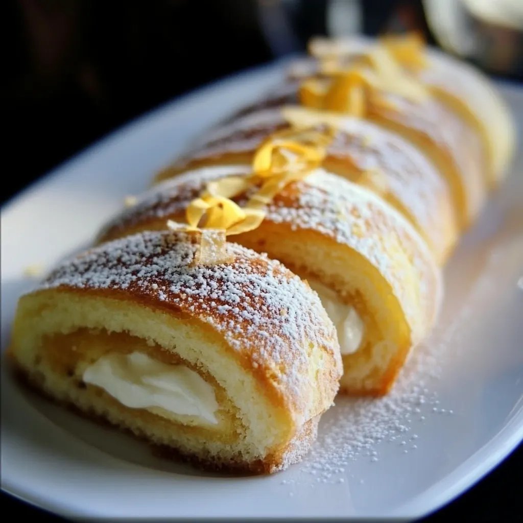 Rollen gefüllt mit Vanillecreme