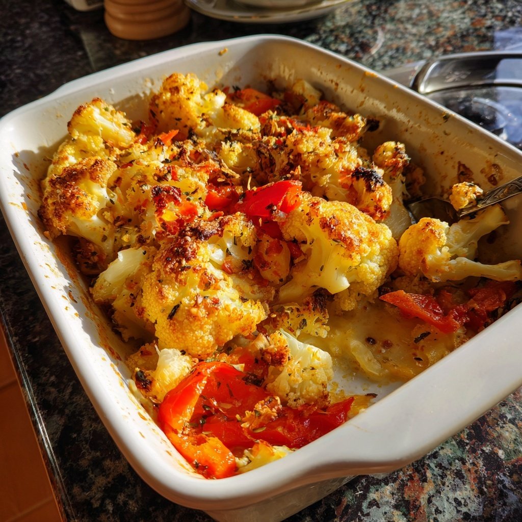 Blumenkohl mit Paprika aus dem Ofen