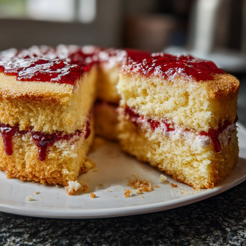 Vanillekuchen mit Erdbeerfüllung