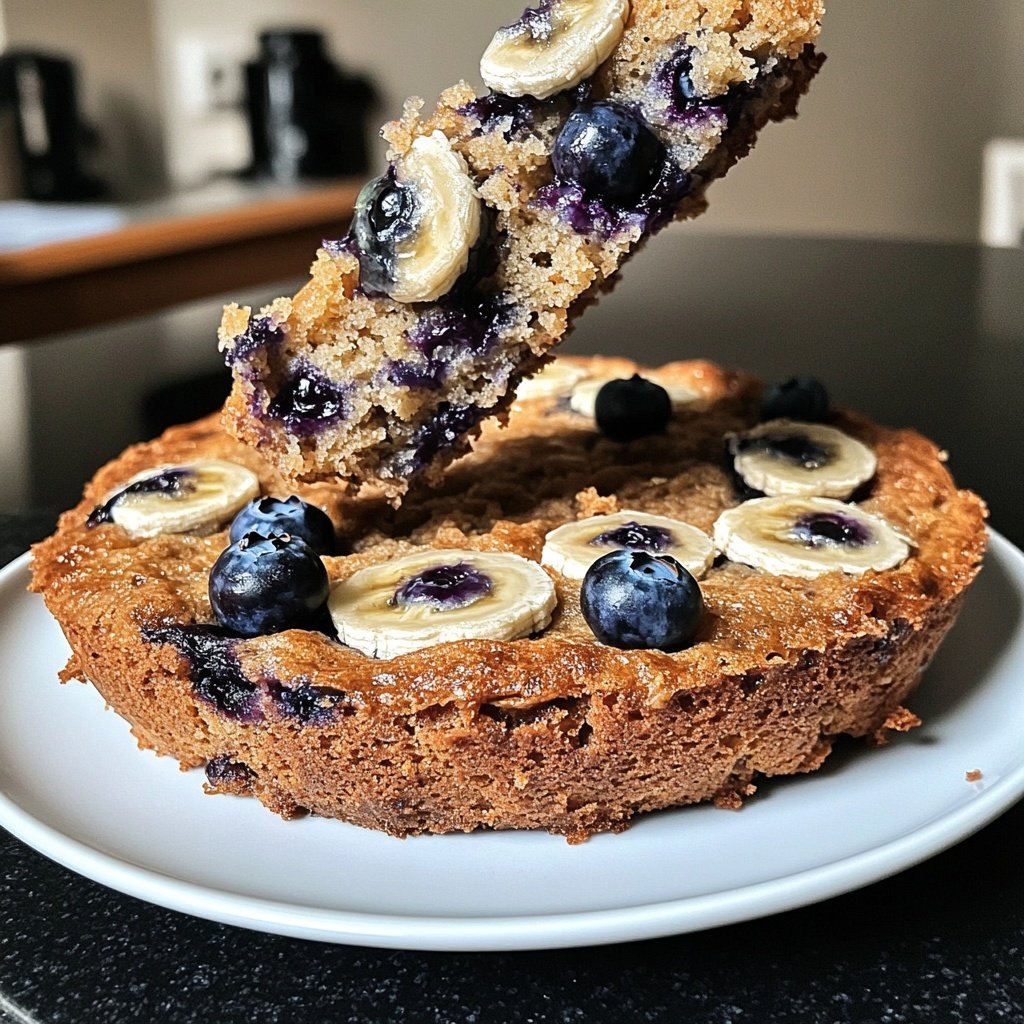 Bananenkuchen mit Blaubeeren