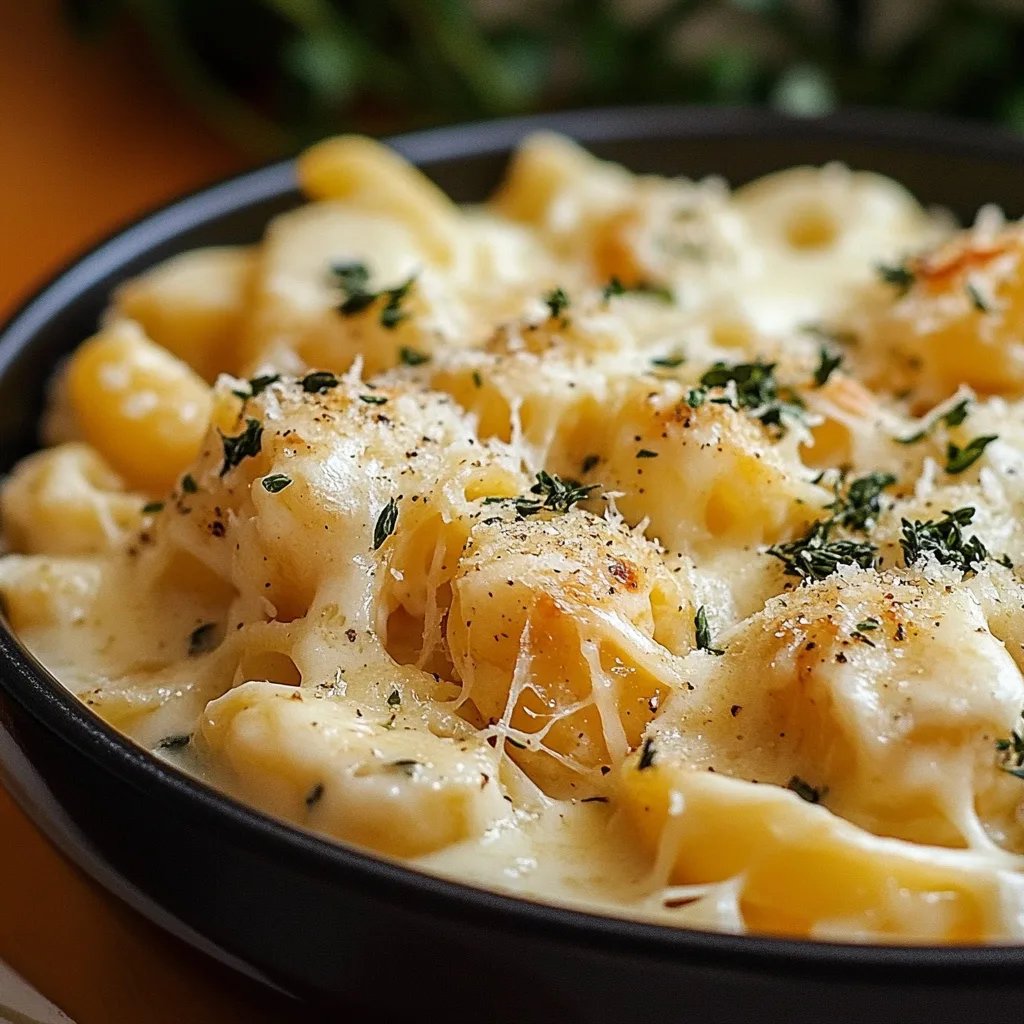 Knoblauch Käse Pasta aus einem Topf