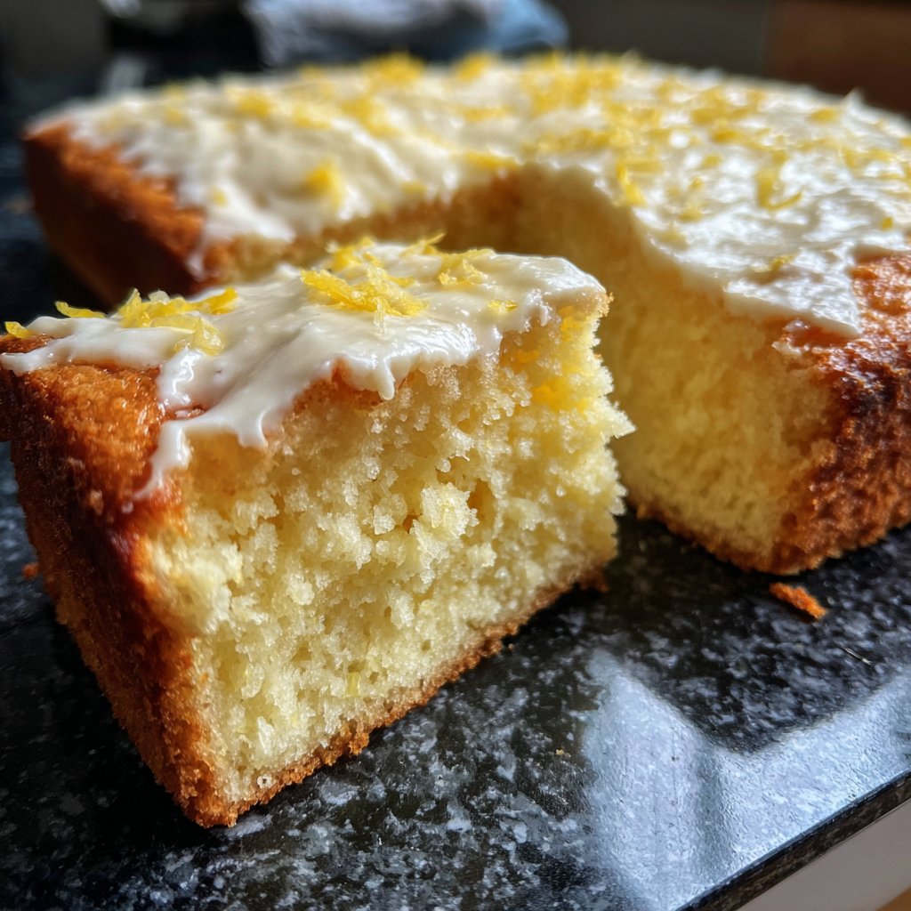 Blechkuchen mit Quark und Zitrone
