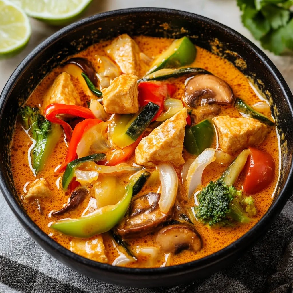 Einfaches Rotes Thai Curry mit Tofu
