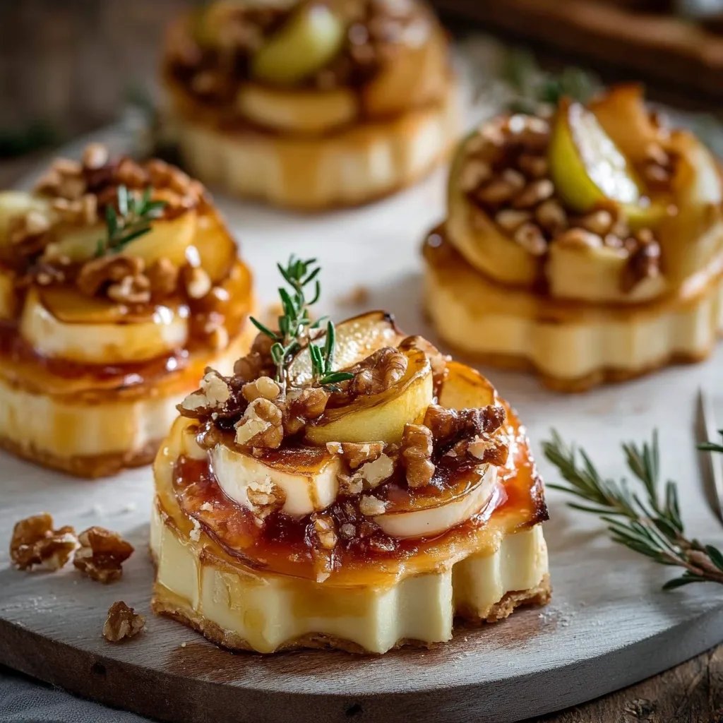 Apfel-Camembert-Spieße mit Walnüssen