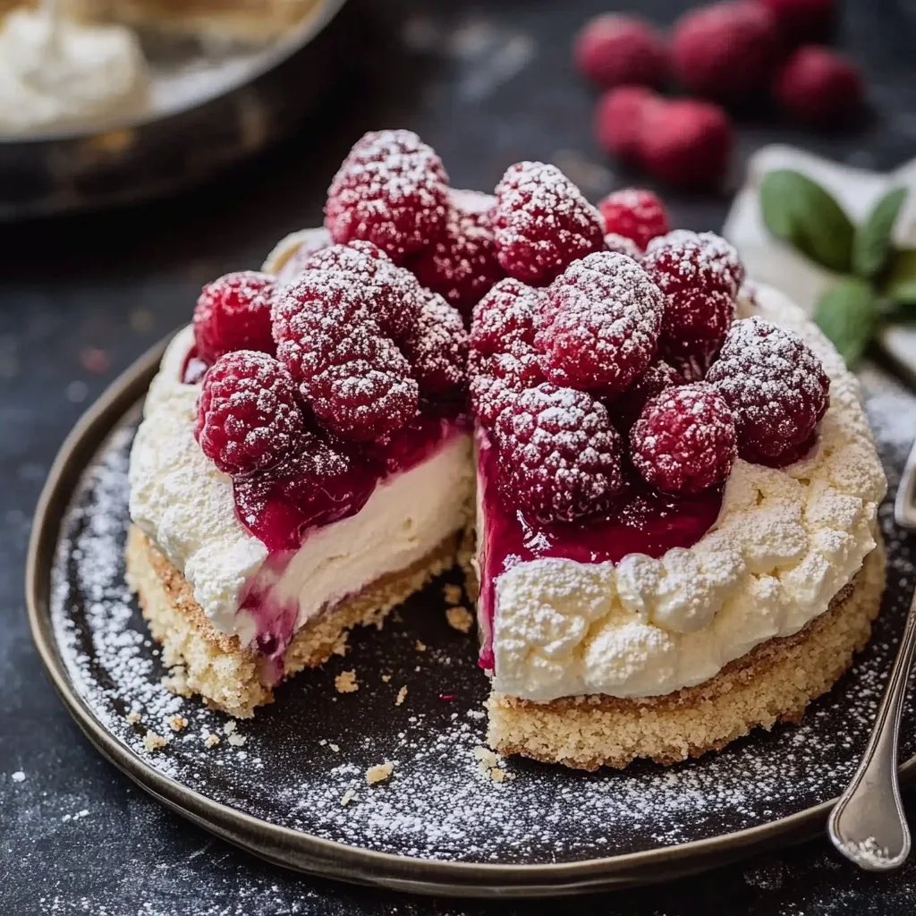 Vanillekipferl Dessert mit Himbeeren